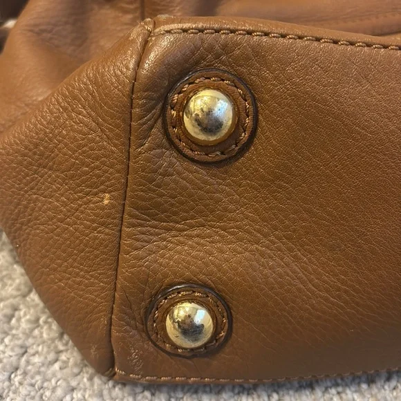 Michael Kors Pebbled Leather Brown Gold Tone Hardware - Picture 12 of 14